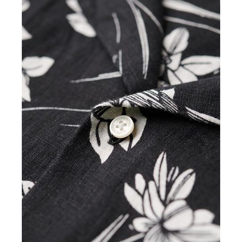 Superdry Open Collar Print Linen Shirt image number 2